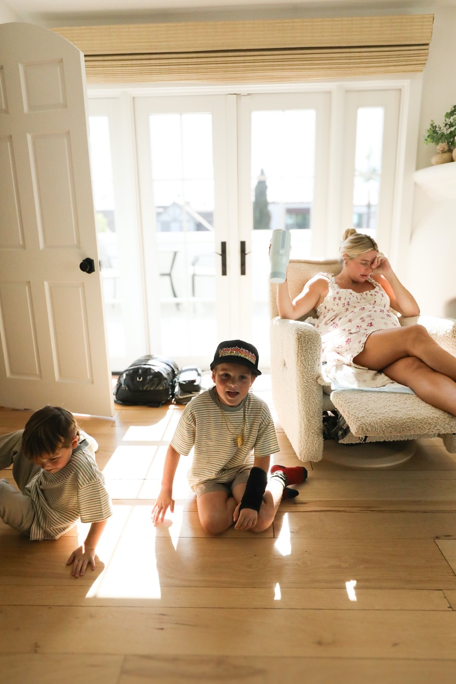 A warm, natural maternity portrait of an expectant mother celebrating her pregnancy